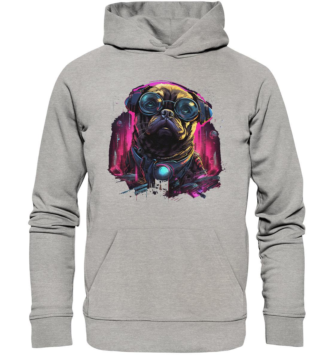 Cyberdog Pug - Organic Basic Hoodie