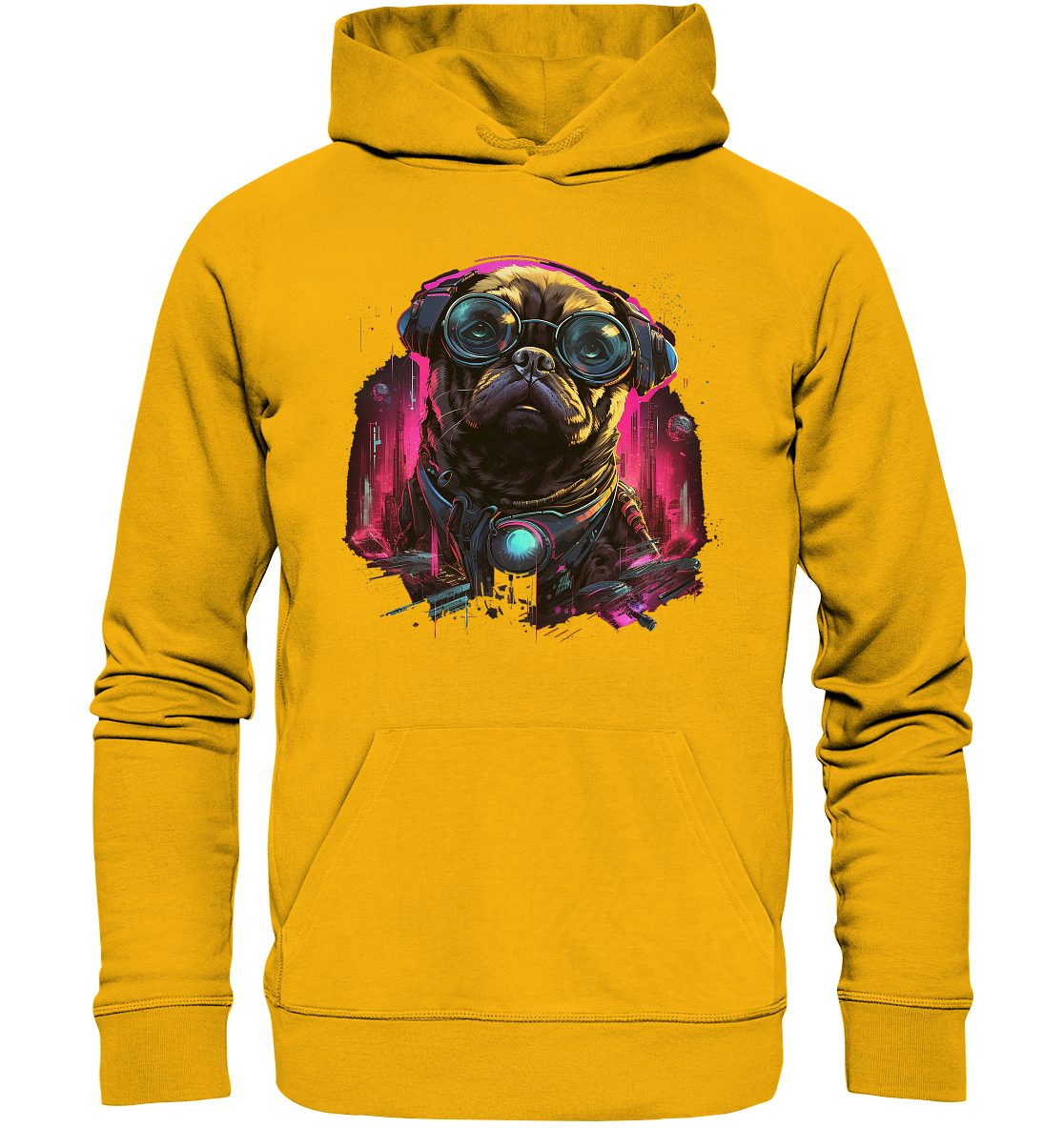 Cyberdog Pug - Organic Basic Hoodie