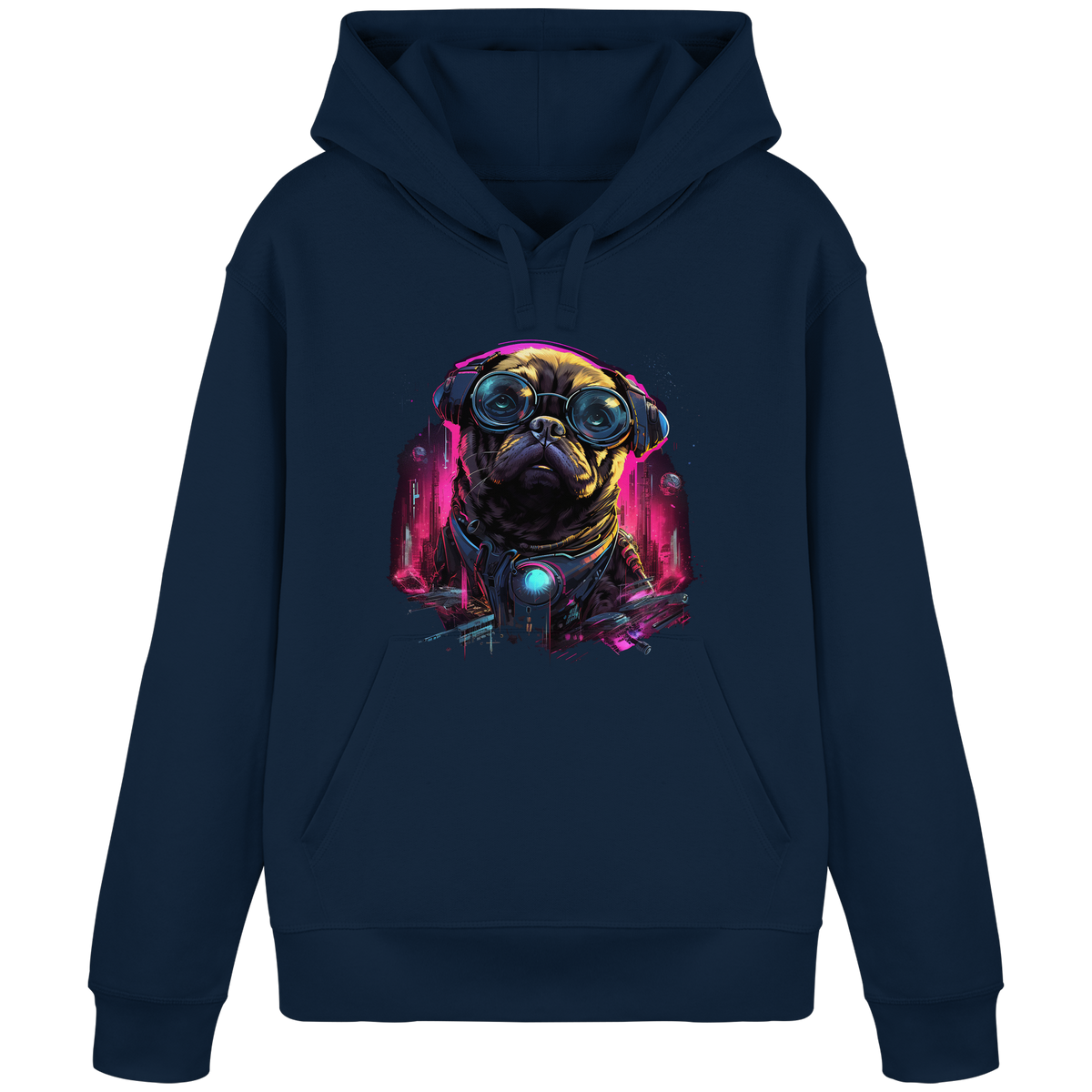 Cyberdog Pug - Organic Basic Hoodie
